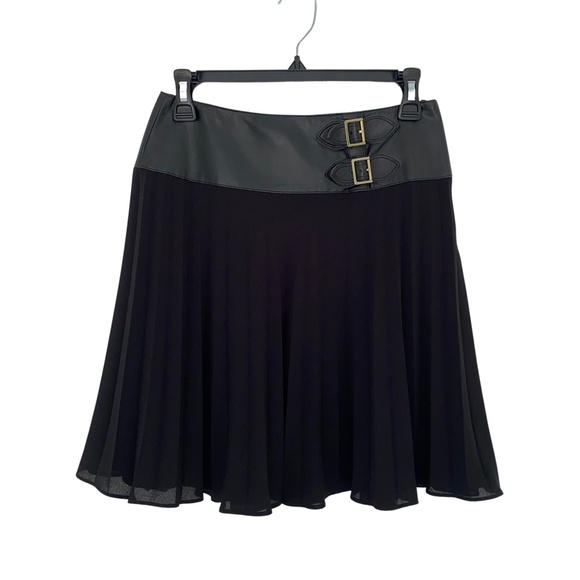 Vintage Escada Pleated Skirt with Faux Leather 34 - Picture 11 of 11